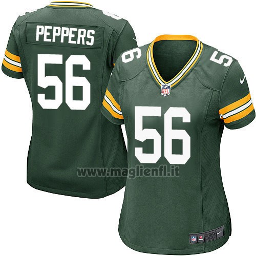 Maglia NFL Game Donna Green Bay Packers Peppers Verde Militar